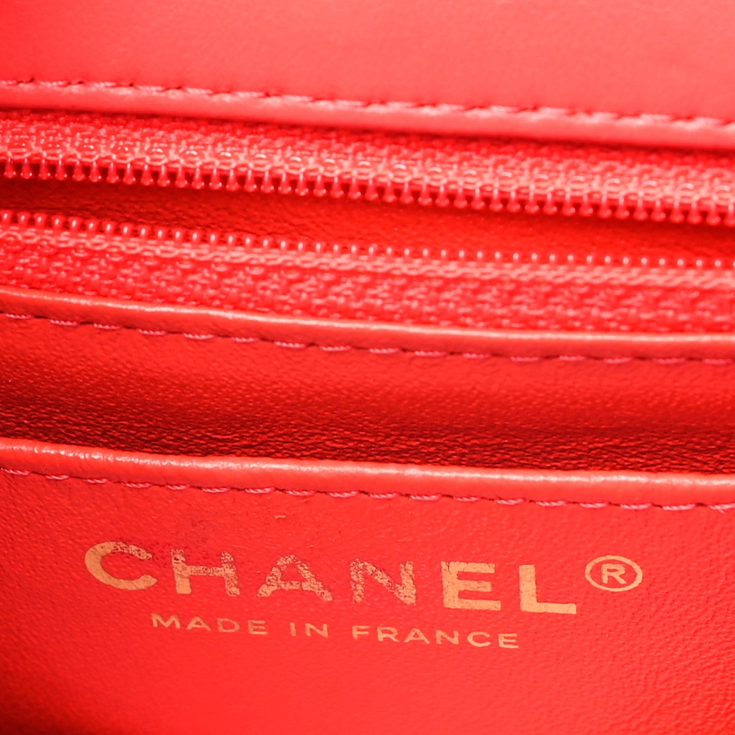 Lambskin Quilted Mini Rectangular Flap Red