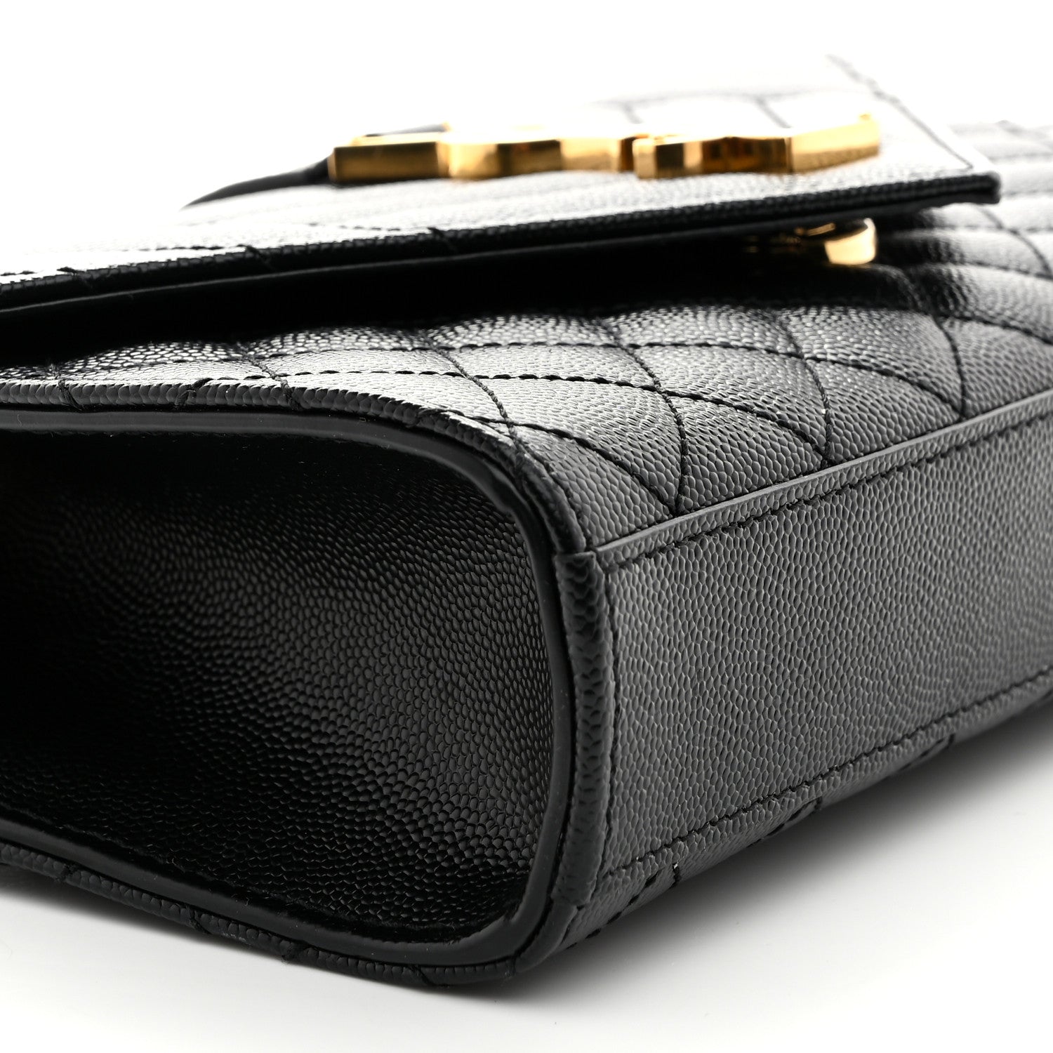 Saint Laurent Grain De Poudre Textured Mixed Matelasse Triquilt Small Monogram Satchel Black 9 of 10