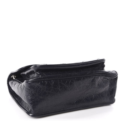 Saint Laurent Crinkled Calfskin Matelasse Monogram Medium Niki Chain Satchel Deep Marine 4 of 11