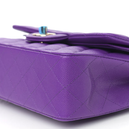 Chanel Caviar Quilted Small Double Flap Dark Purple 10 of 10