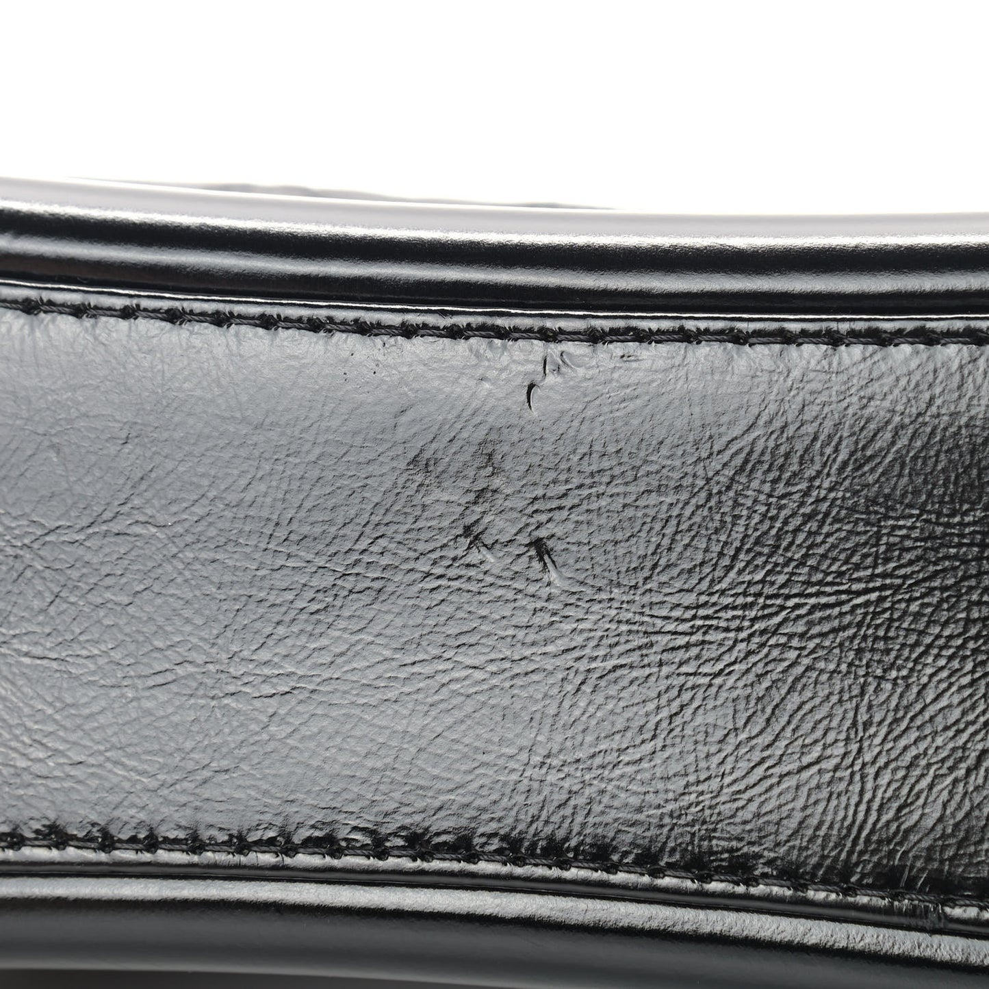 Aged Smooth Calfskin Quilted Medium Gabrielle Logo Hobo Black