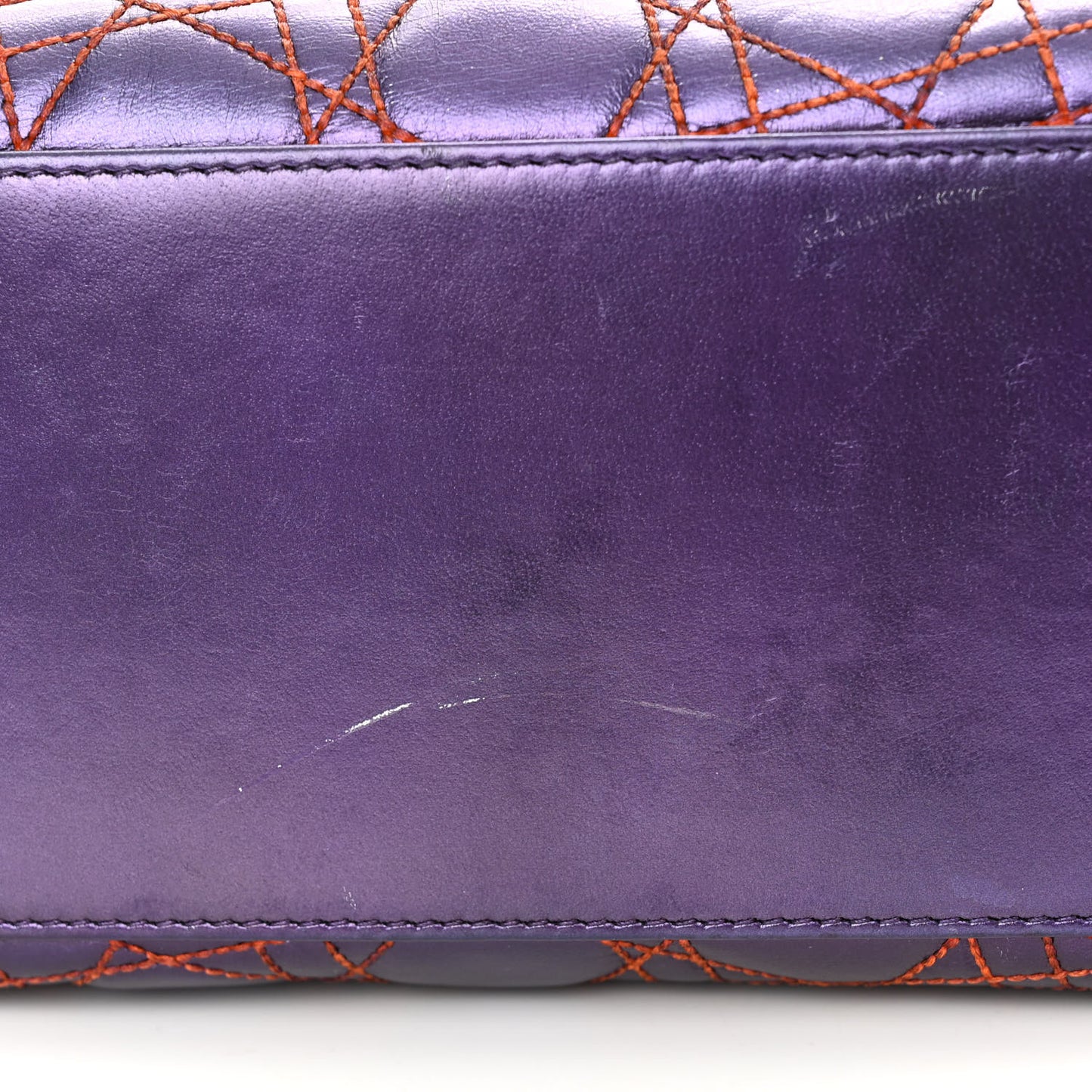 Metallic Lambskin Cannage Medium Anselm Reyle Lady Dior Purple Orange