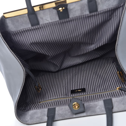 Fendi Vitello Elite Large 2Jours Tote Grigio Grigio Chiaro 5 of 11