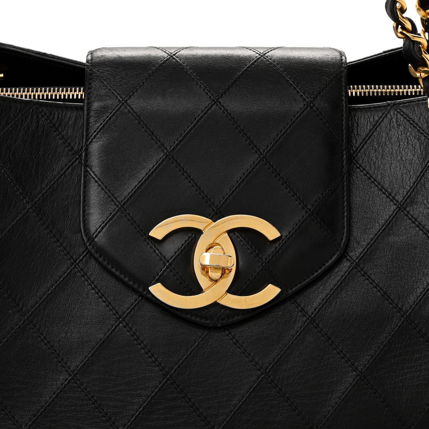 Calfskin Stitched XL Weekender Black