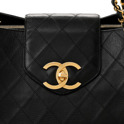 Chanel Calfskin Stitched XL Weekender Black 9 of 15