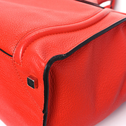 Celine Drummed Calfskin Mini Luggage Coquelicot 13 of 14