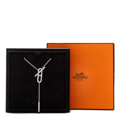 Hermes 18K White Gold Diamond PM Ever Chaine D'Ancre Necklace ST 6 of 6