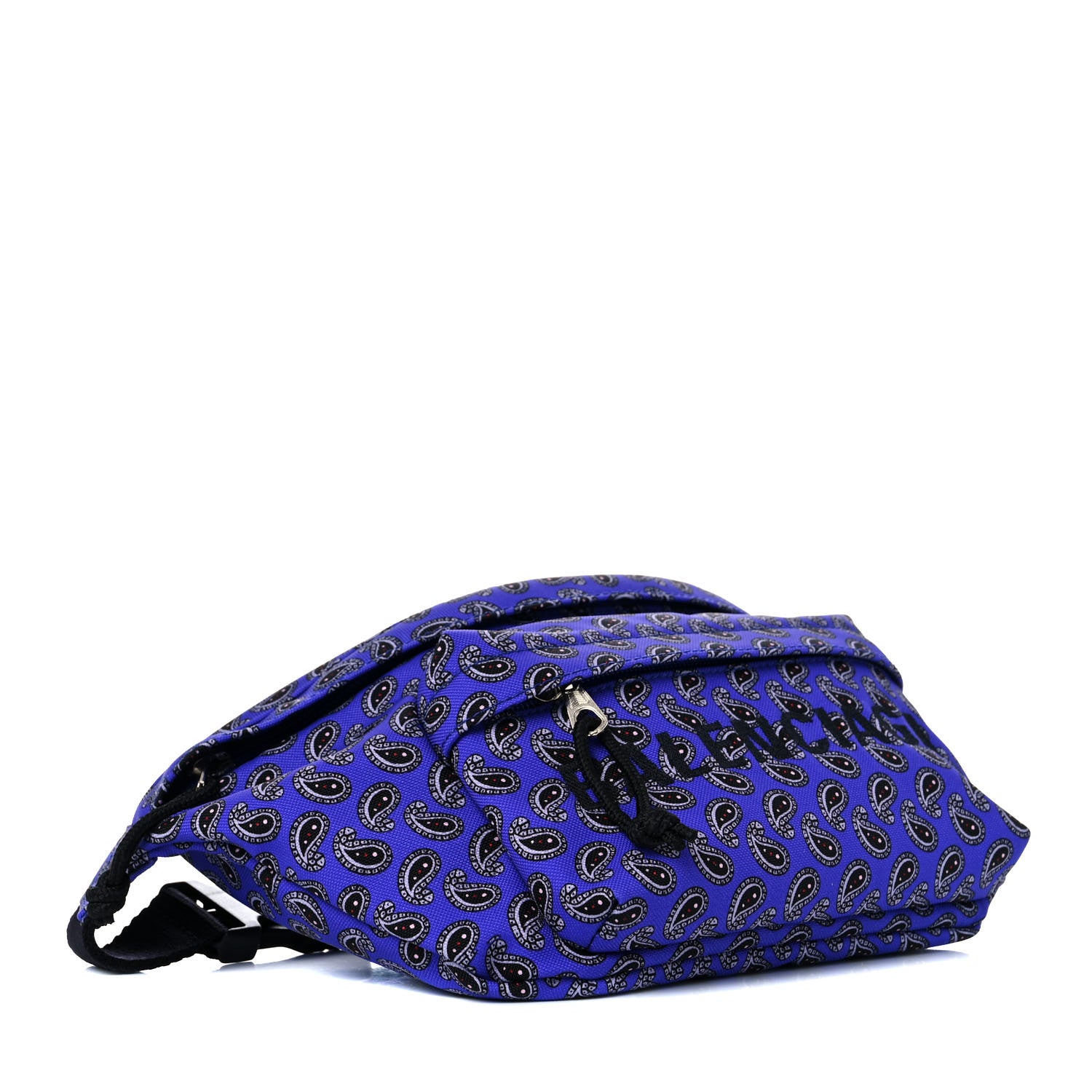 Balenciaga Sport Nylon Logo Paisley Print Wheel Belt Bag Navy Black 3 of 9