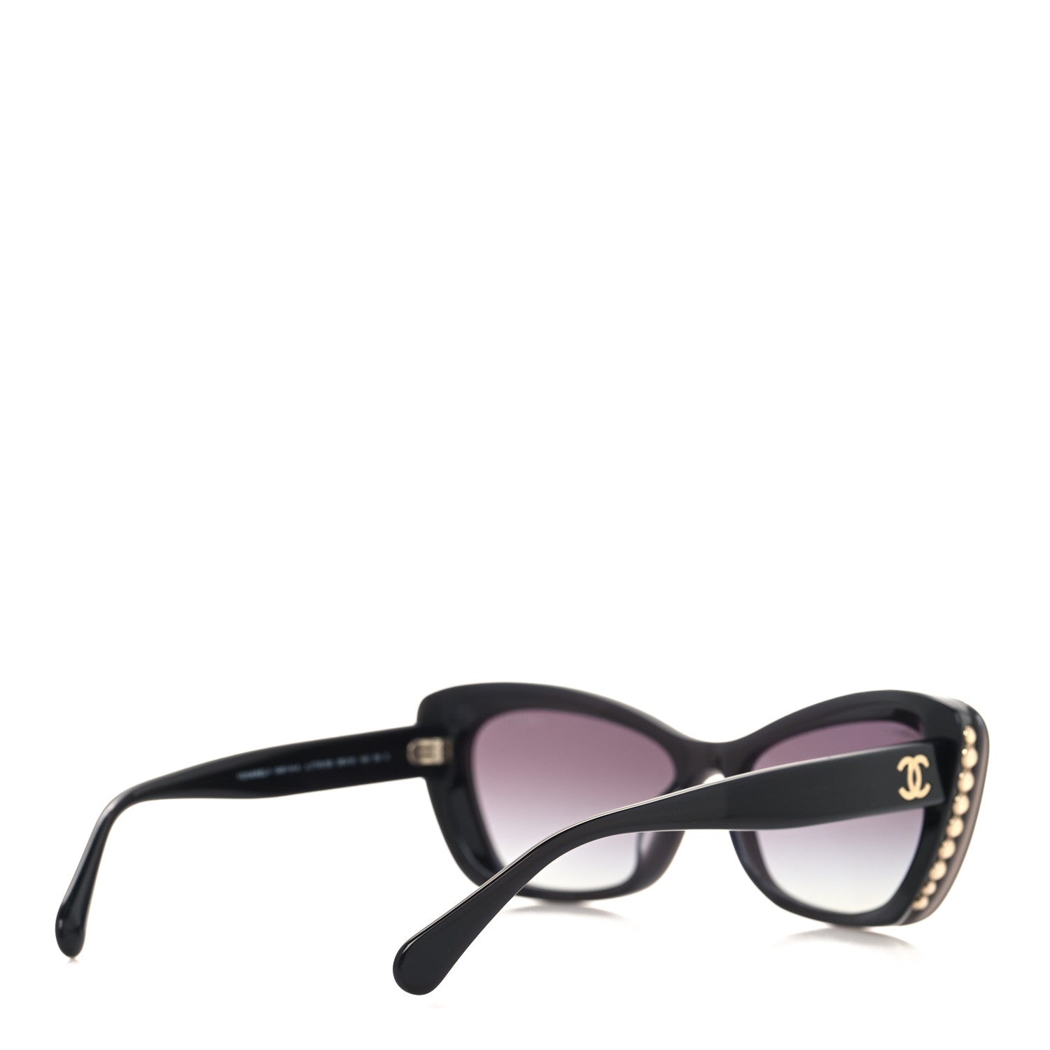 Chanel Acetate Pearl Cat Eye CC Sunglasses 5481-H-A Black 4 of 8