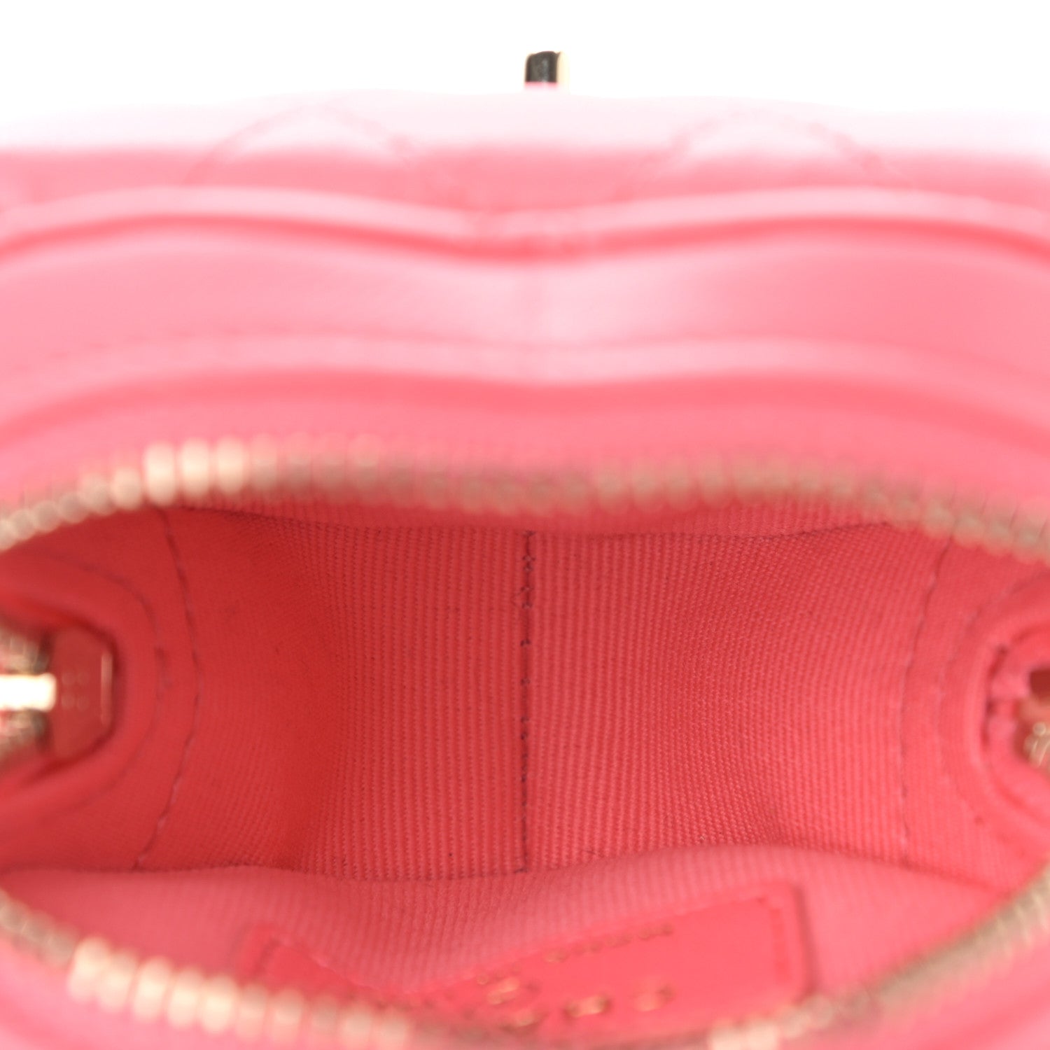 Chanel Lambskin Quilted CC In Love Heart Coin Purse With Chain Pink 6 of 12
