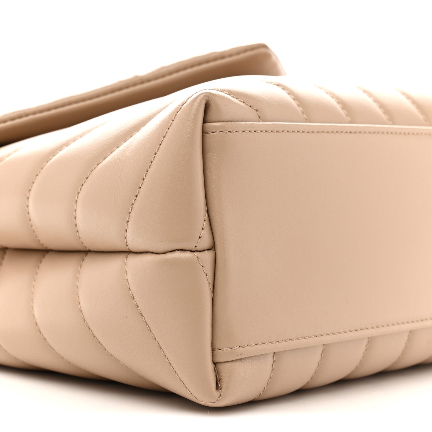 Saint Laurent Calfskin Y Quilted Monogram Small Loulou Chain Satchel Dark Beige 9 of 13