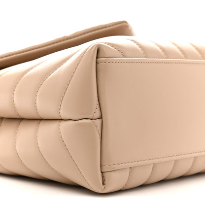 Saint Laurent Calfskin Y Quilted Monogram Small Loulou Chain Satchel Dark Beige 9 of 13