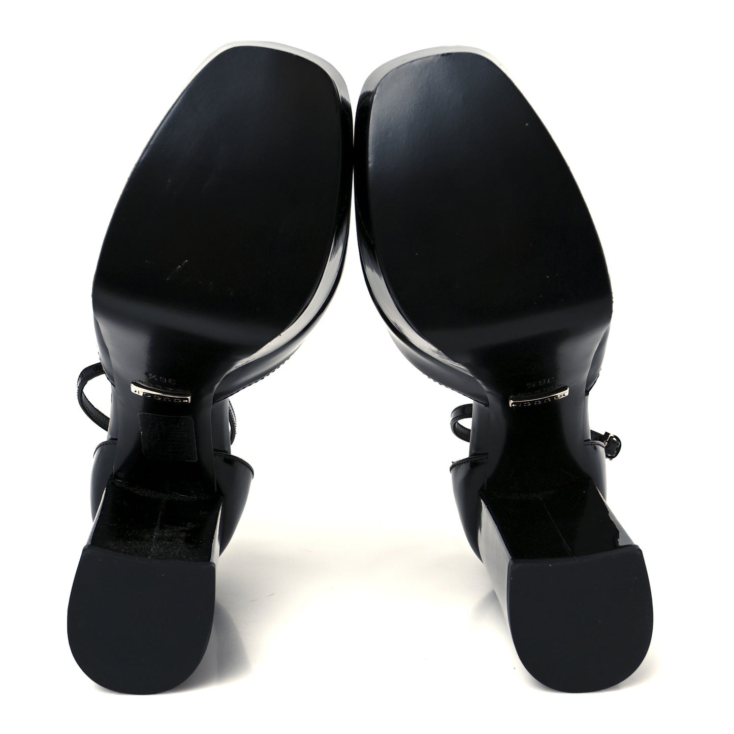 Patent Crystal Double G Platform Pumps 36.5 Black