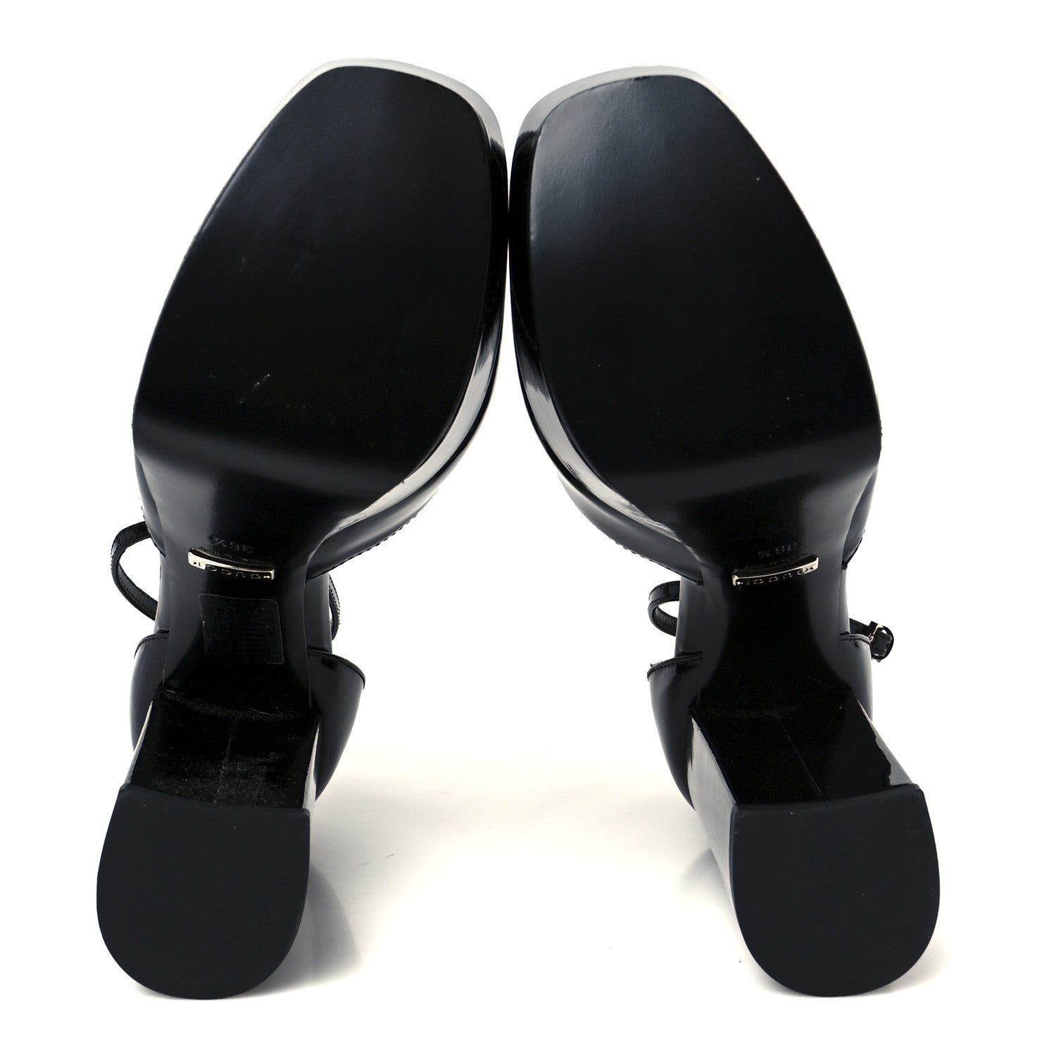 Gucci Patent Crystal Double G Platform Pumps 36.5 Black 6 of 10