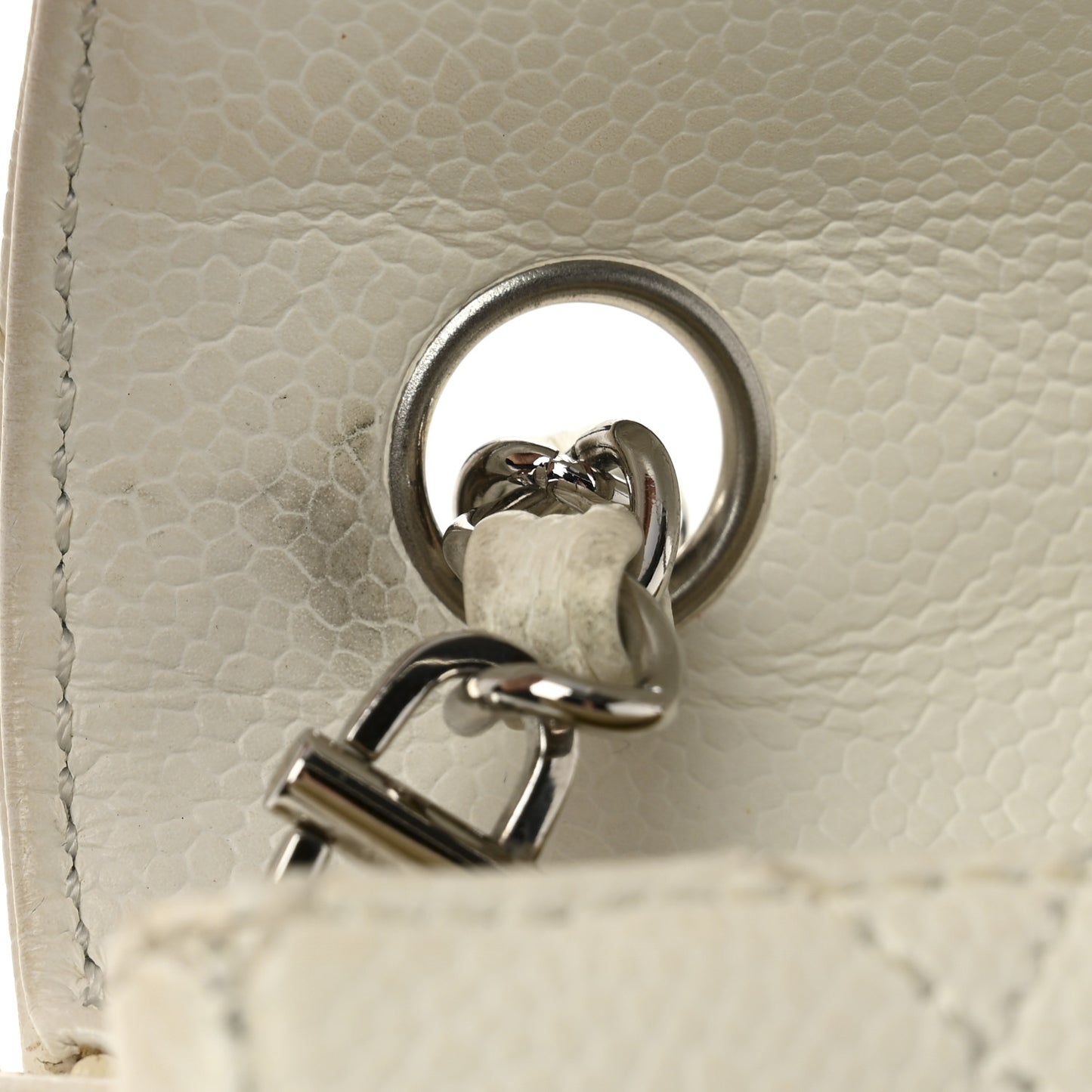 Caviar Quilted East West Flap White