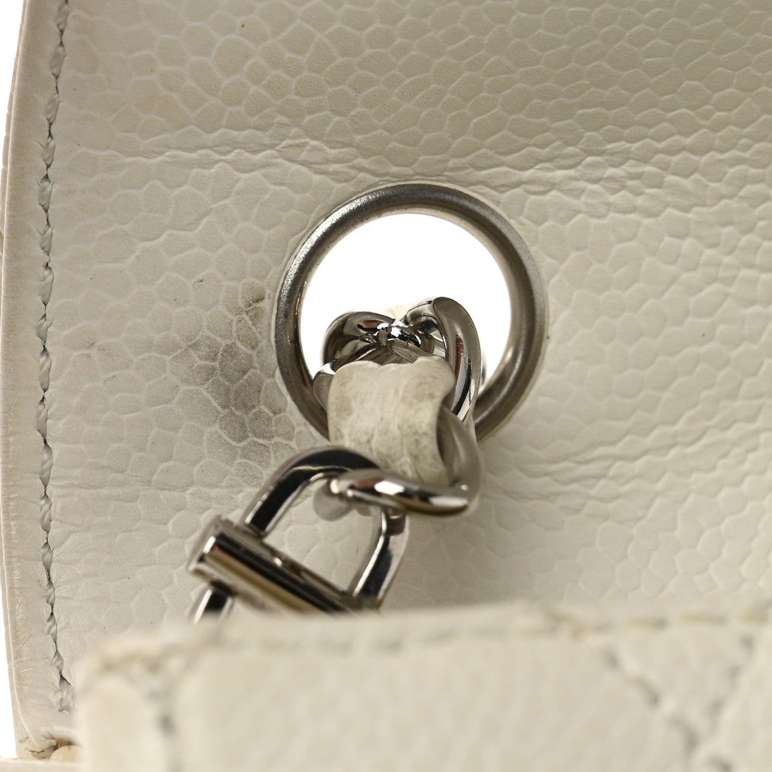 Chanel Caviar Quilted East West Flap White 14 of 16