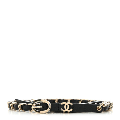 Chanel Lambskin CC Pearl Chain Belt 80 32 Black 1 of 5
