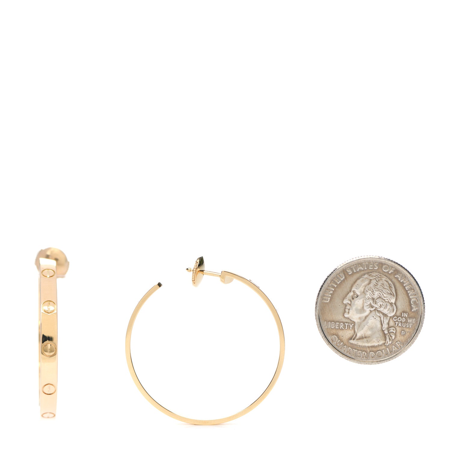 Cartier 18K Yellow Gold Large LOVE Hoop Earrings 2 of 4