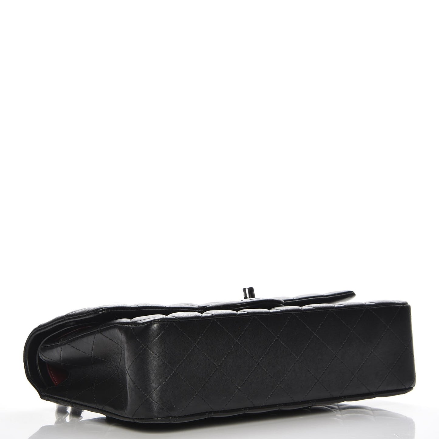 Lambskin Quilted Medium Double Flap Black