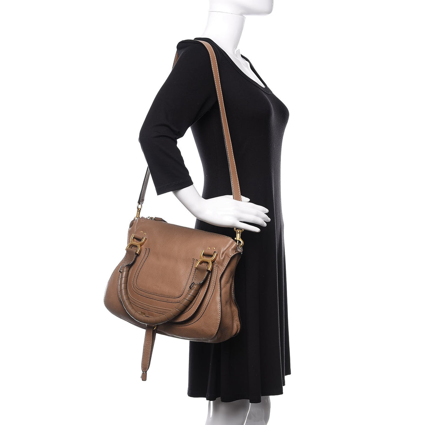Calfskin Medium Marcie Satchel Nut