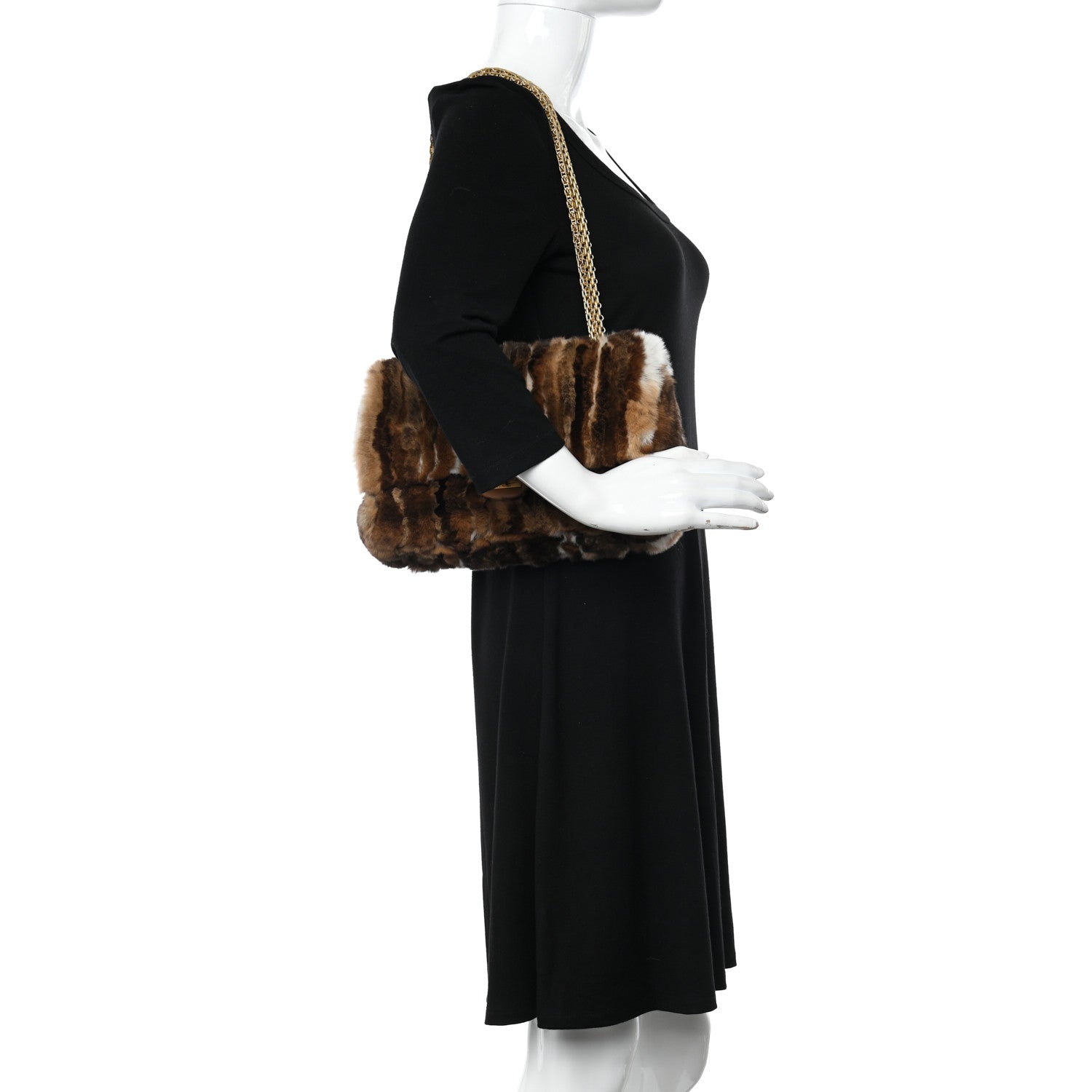 Chanel Rabbit Fur 2.55 Reissue 226 Flap Brown White 2 of 11