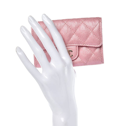 Chanel Iridescent Caviar Quilted Flap Card Holder Rose Pink 2 of 11