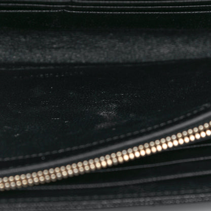 Saint Laurent Grain De Poudre Matelasse Chevron Monogram Chain Wallet Black 12 of 13