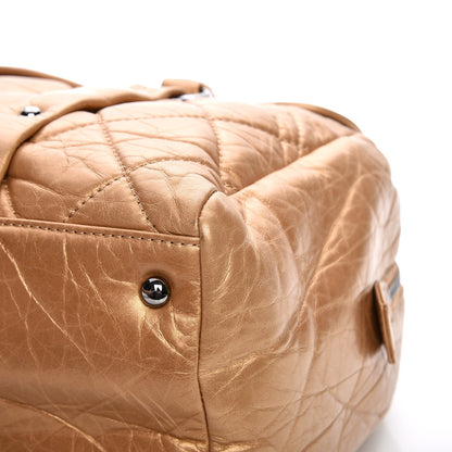 Chanel Distressed Lambskin Quilted Lady Braid Flap Tote Gold 9 of 9