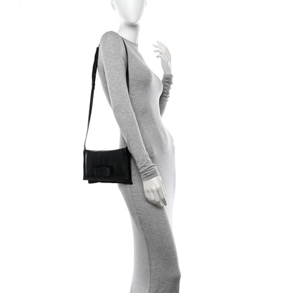 Salvatore Ferragamo Calfskin Mini Viva Bow Shoulder Bag Black 2 of 10