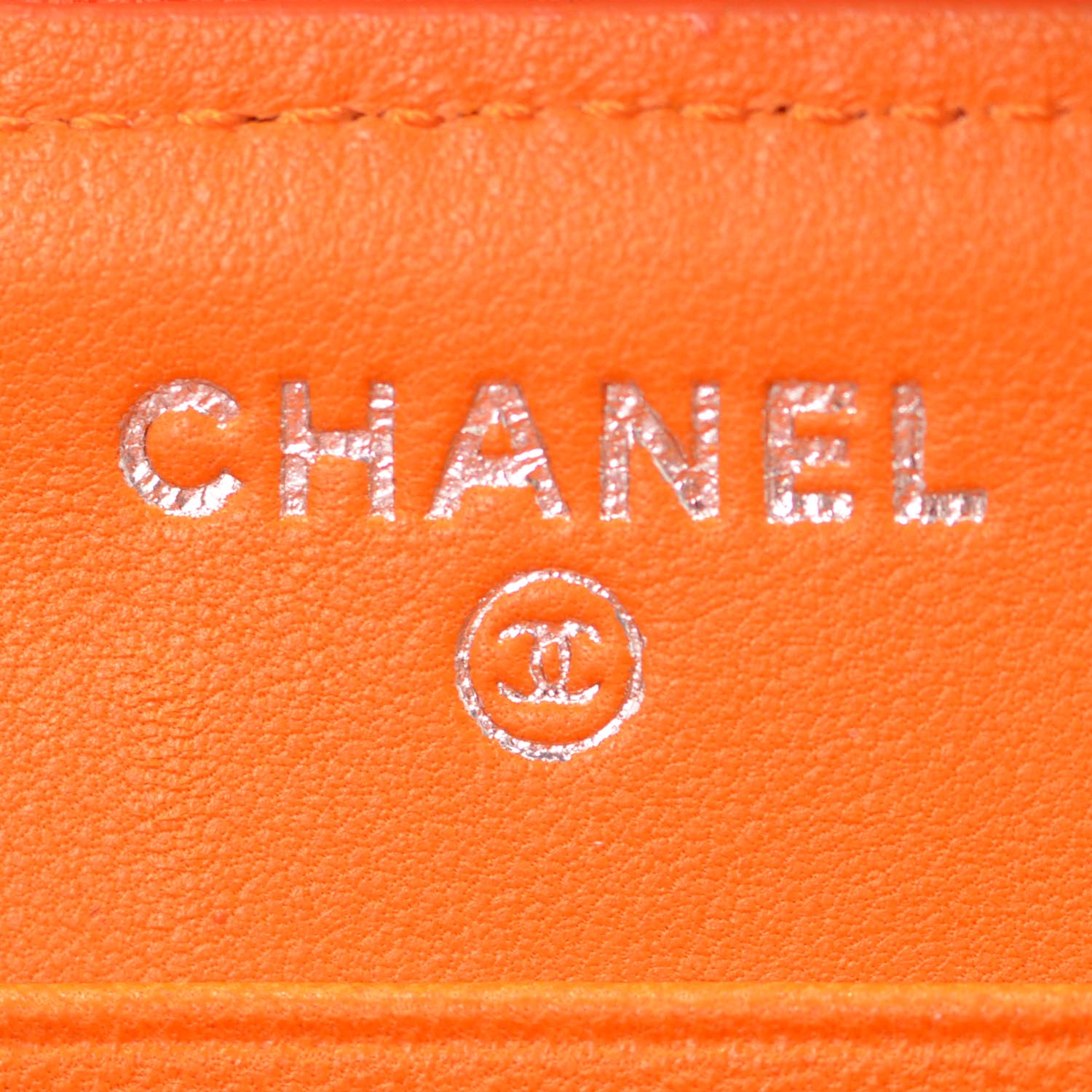 Chanel Lambskin Zip Around Wallet Green Orange 6 of 9