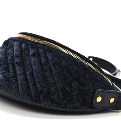 Balenciaga Crushed Velvet Logo Embossed XXS Souvenir Belt Bag Black 7 of 11