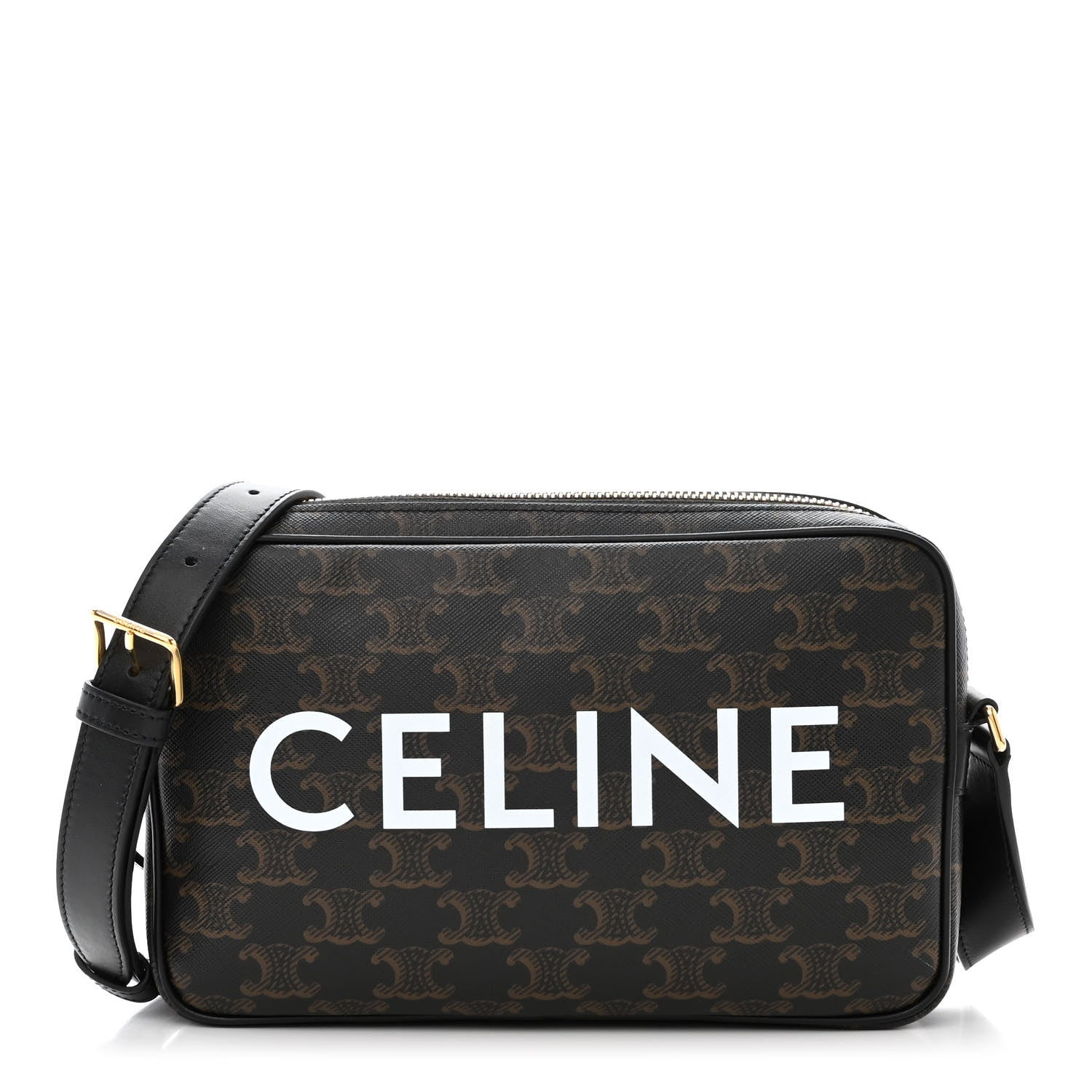 Celine Triomphe Canvas Medium Messenger Bag Black 1 of 10
