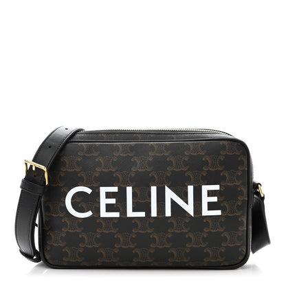 Celine Triomphe Canvas Medium Messenger Bag Black 1 of 10