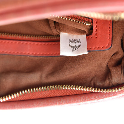 MCM Visetos Bi-Color Chain Crossbody Bag Cognac Red 16 of 18