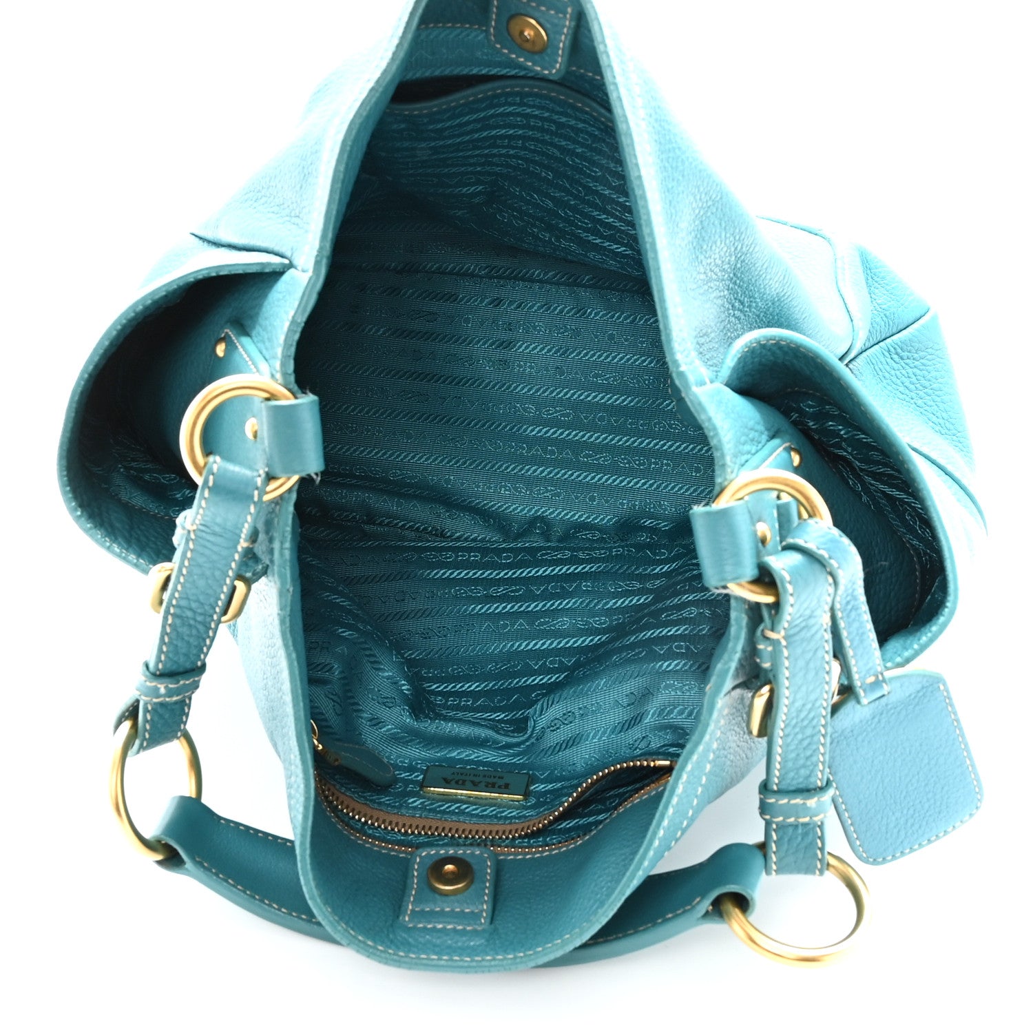 Prada Vitello Daino Side Pocket Hobo Voyage 5 of 10