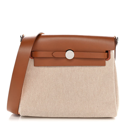 Hermes Military Toile Vache Hunter Herbag Zip Retourne 20 Ecru Beige Fauve 1 of 11