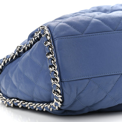 Chanel Washed Lambskin Chain Around Hobo Blue 10 of 14