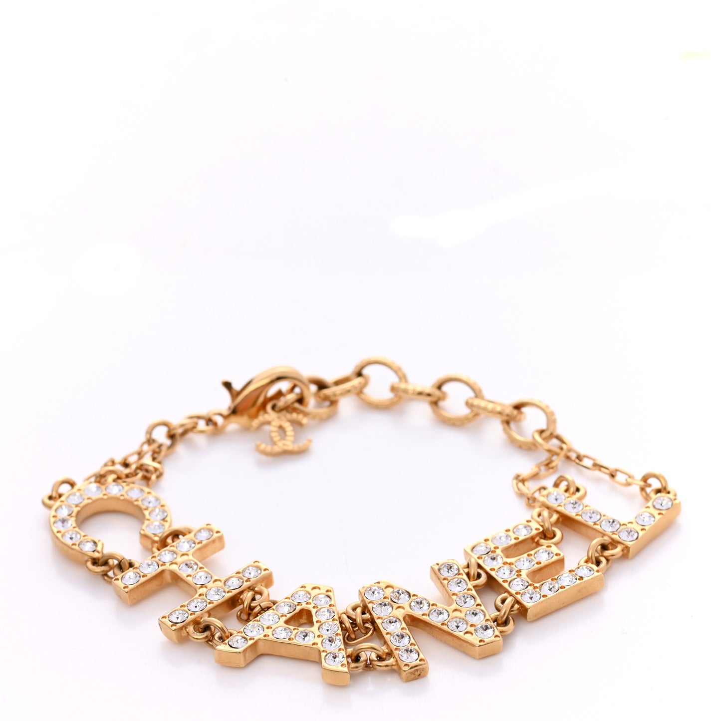 Metal Crystal 90's Icon Logo Bracelet Gold
