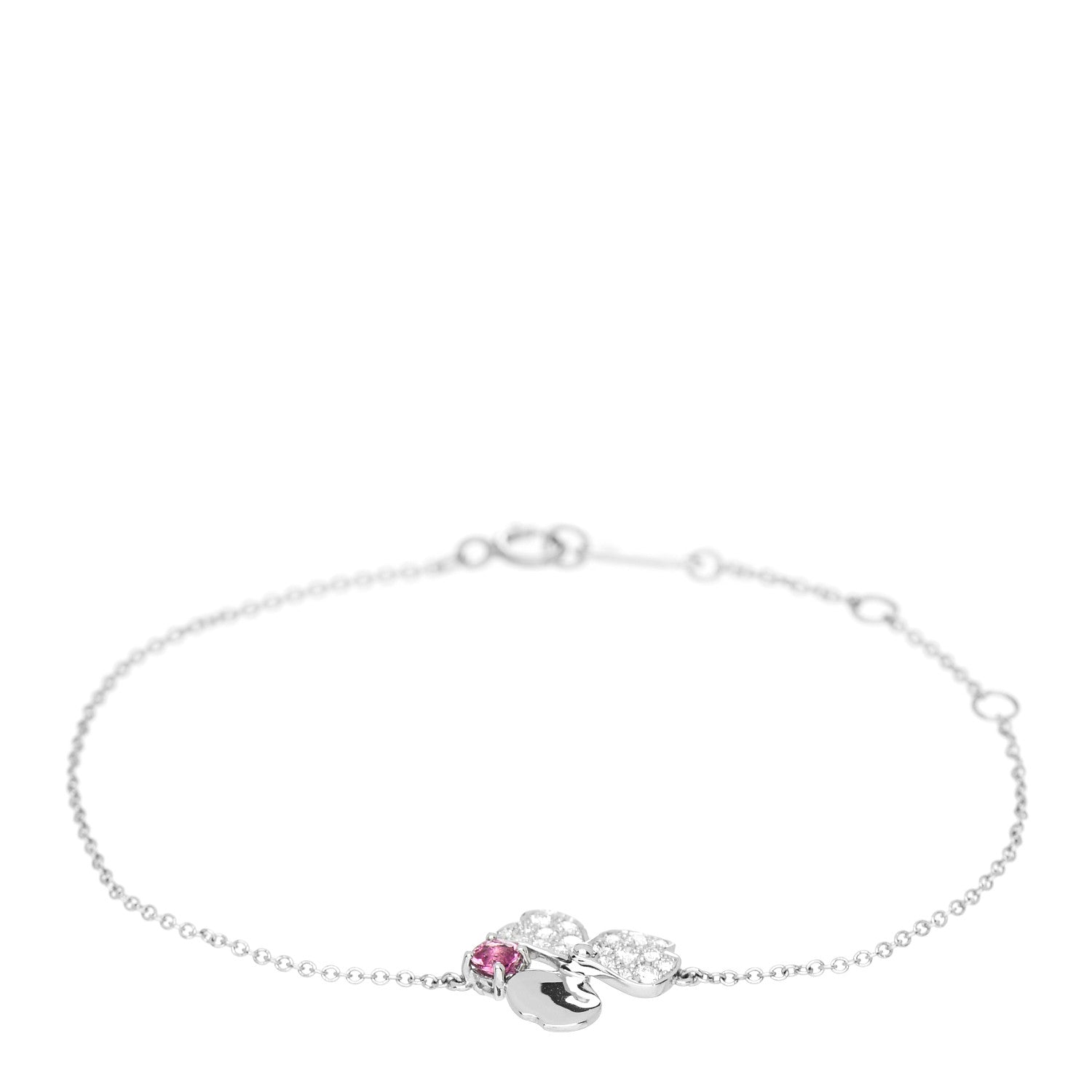Tiffany Platinum Diamond Rubellite Paper Flowers Bracelet 1 of 3