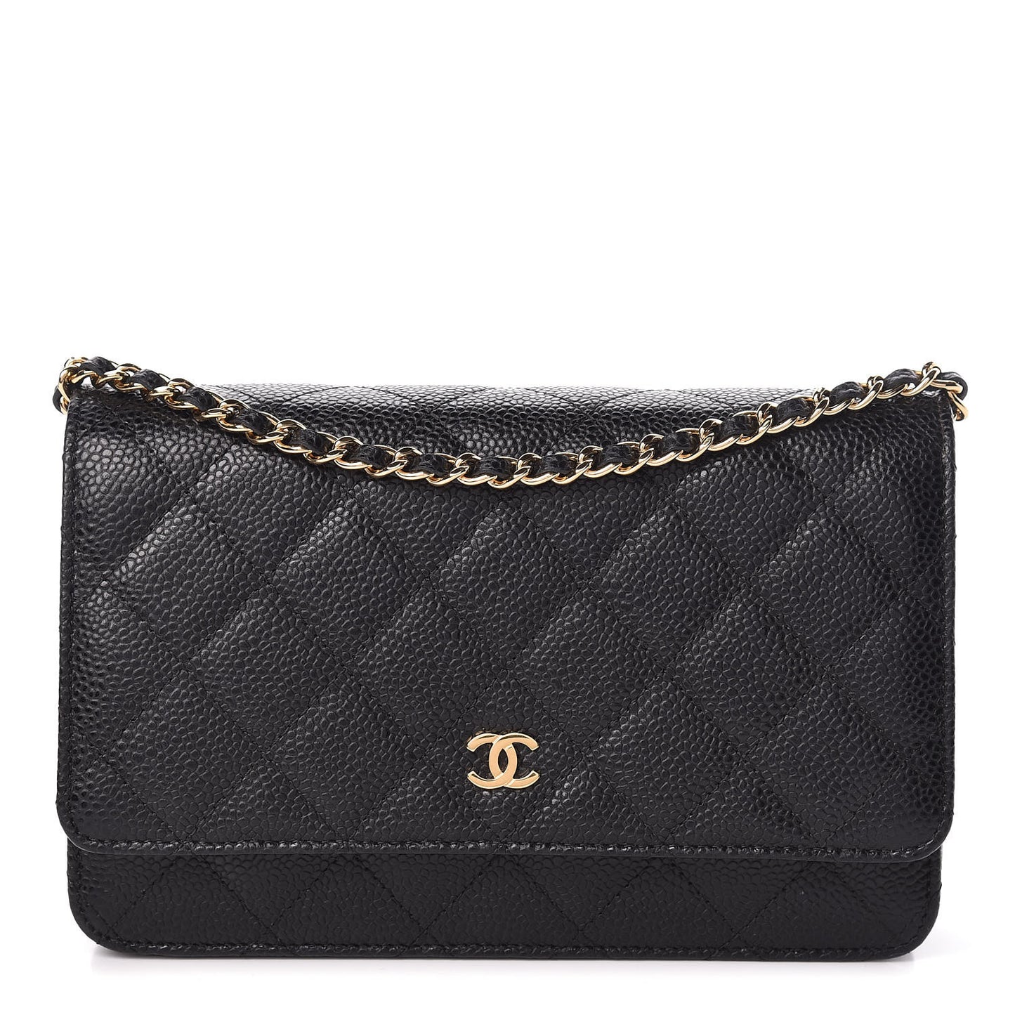 Caviar Quilted Wallet On Chain WOC Black