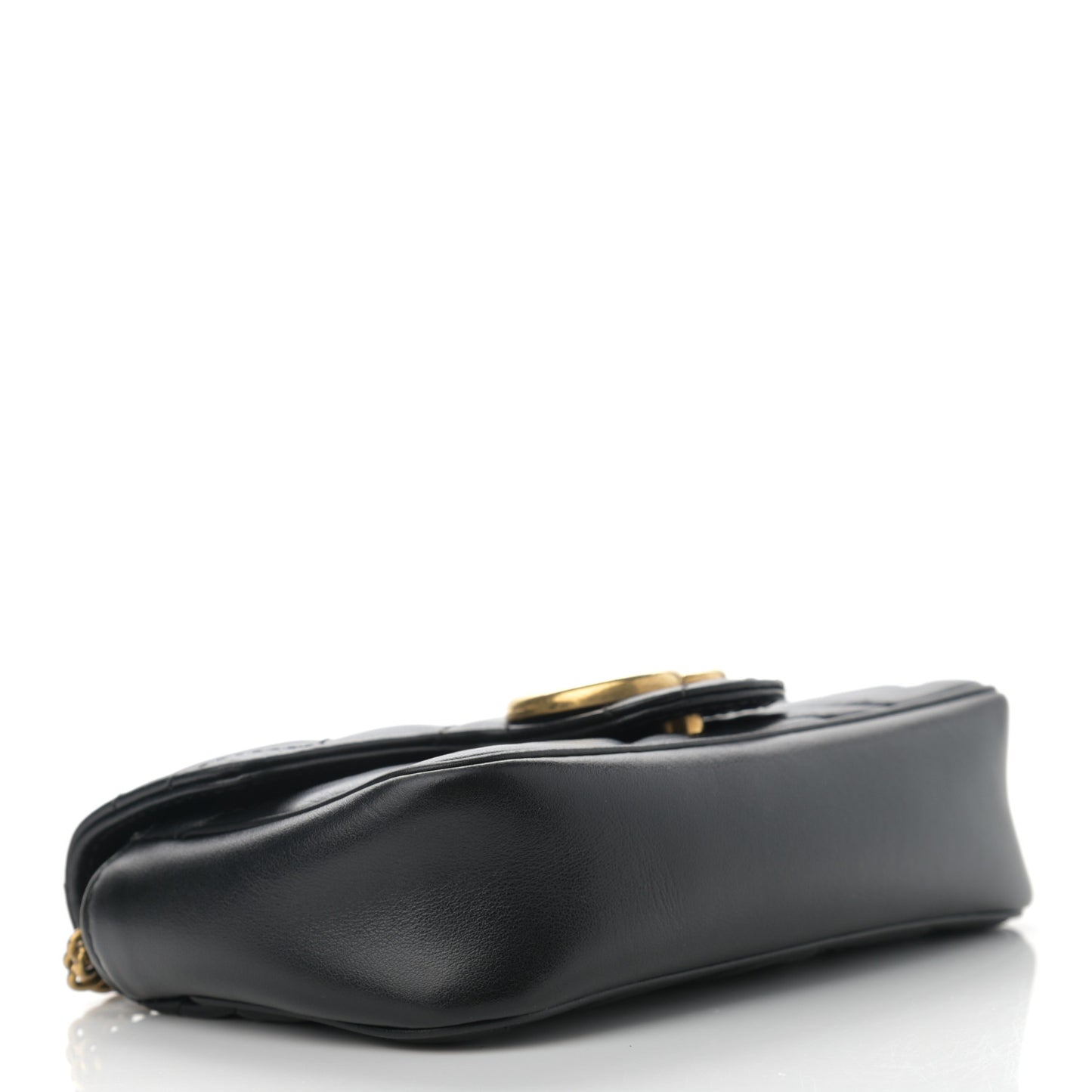 Calfskin Matelasse Super Mini GG Marmont Shoulder Bag Black