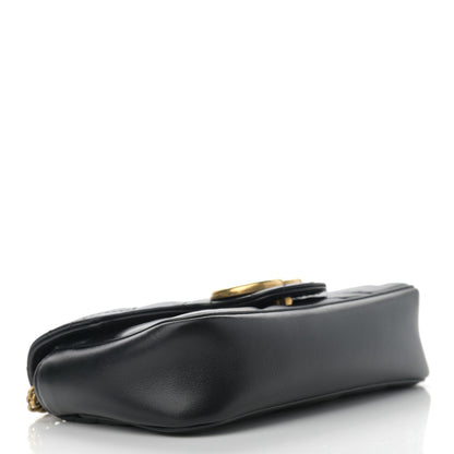 Gucci Calfskin Matelasse Super Mini GG Marmont Shoulder Bag Black 4 of 15