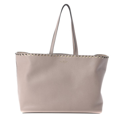 Valentino Garavani Grained Calfskin Rockstud Shoulder Tote Poudre 1 of 8