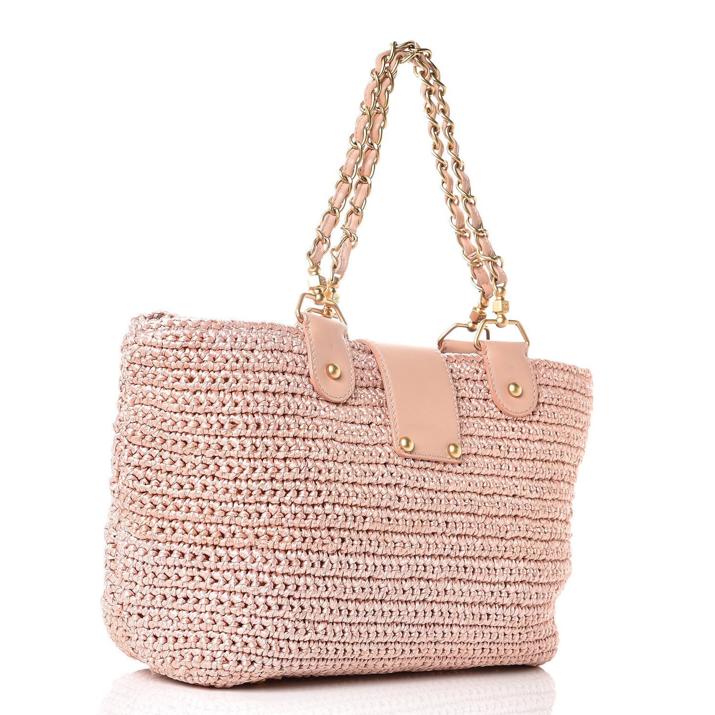 Straw Raffia Tote Pink