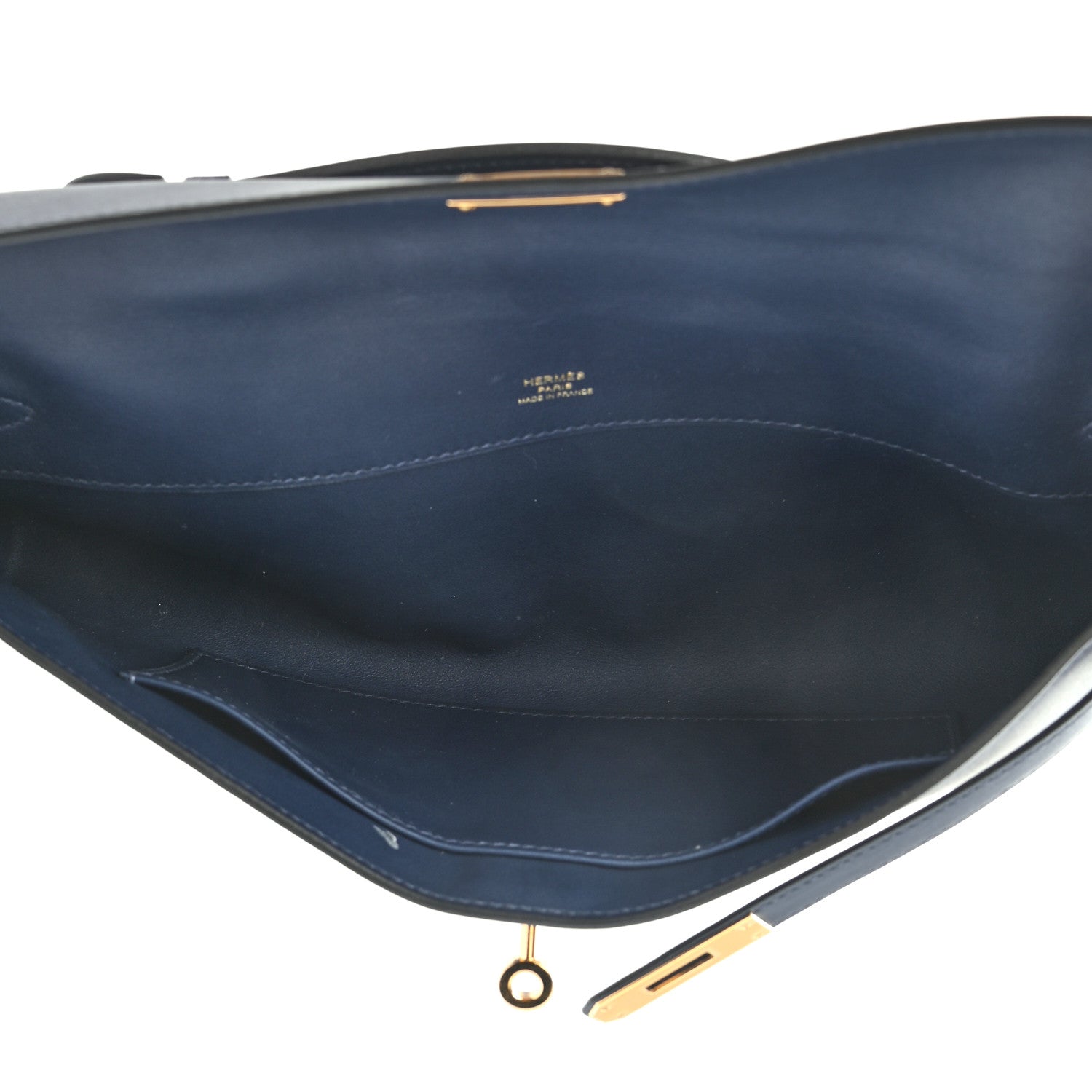 Hermes Swift Kelly Cut Clutch Pochette Bleu Navy 4 of 7