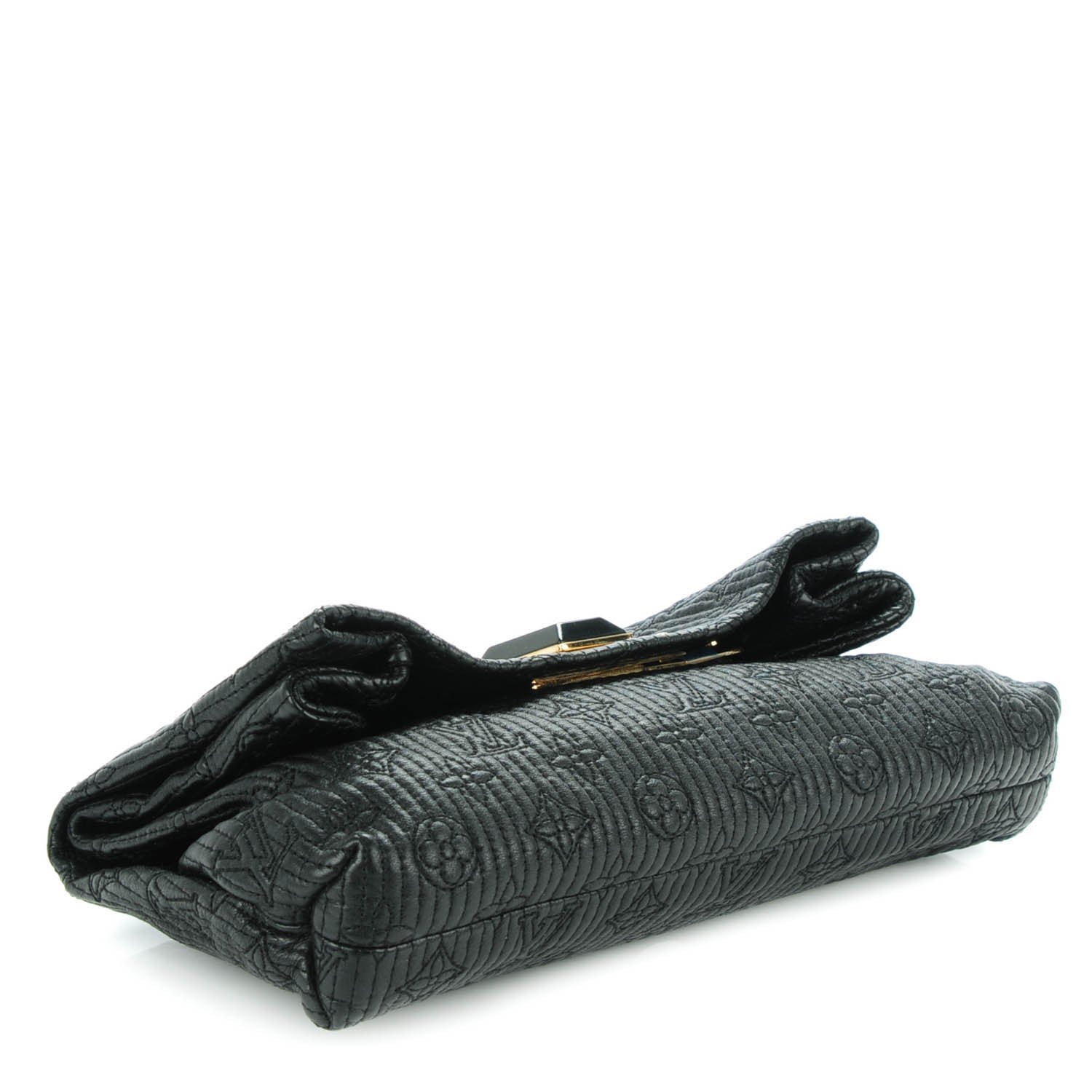Louis Vuitton Calfskin Quilted Monogram Altair Clutch Black 3 of 7