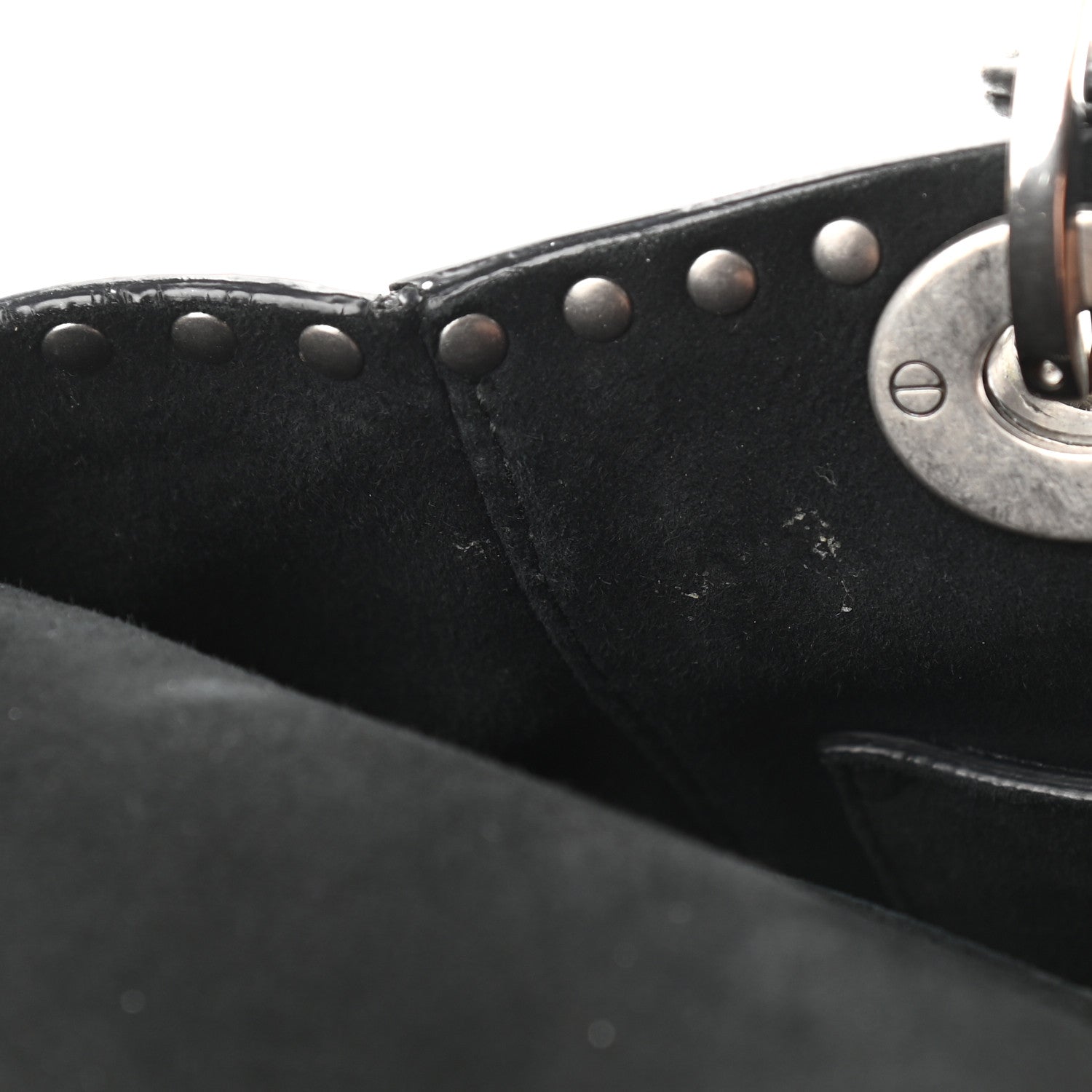 Christian Dior Calfskin Studded Flower Medium Lady Dior Black 9 of 13