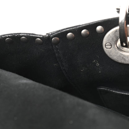 Christian Dior Calfskin Studded Flower Medium Lady Dior Black 9 of 13