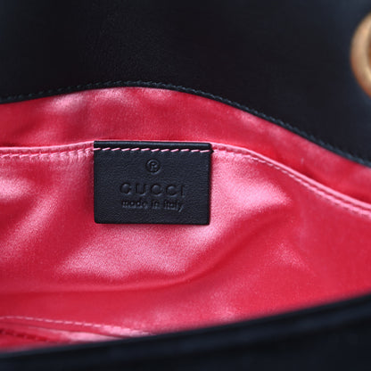 Gucci Velvet Matelasse Mini GG Marmont Shoulder Bag Black 7 of 12
