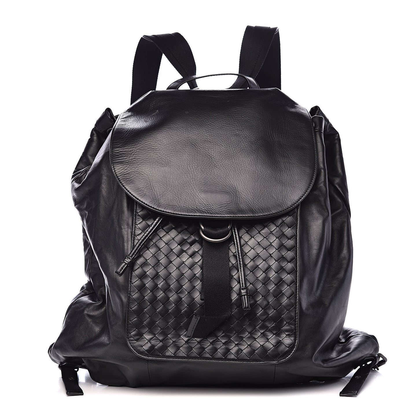 Light Calf Intrecciato Backpack Black